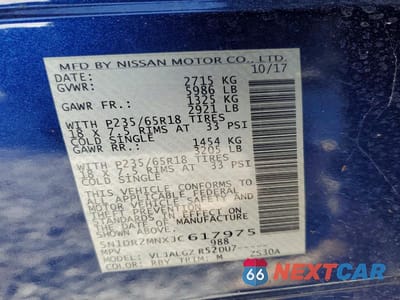 Zdjęcie 13 z 13 samochodu: 2018 NISSAN PATHFINDER S VIN:5N1DR2MNXJC617975 - miniatura