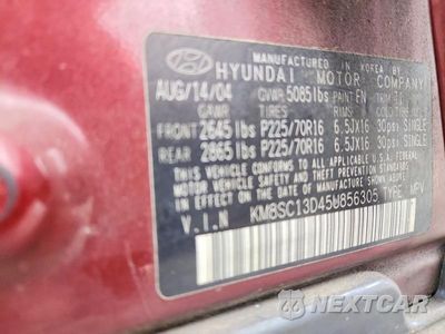 Zdjęcie 14 z 14 samochodu: 2005 HYUNDAI SANTA FE GLS VIN:KM8SC13D45U856305 - miniatura