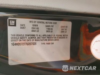 Zdjęcie 13 z 13 samochodu: 2007 BUICK LUCERNE CXL VIN:1G4HD57277U207026 - miniatura