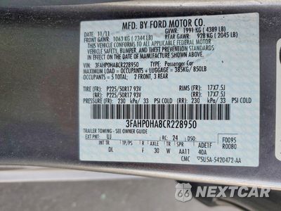 Zdjęcie 12 z 13 samochodu: 2012 FORD FUSION SE VIN:3FAHP0HA8CR228950 - miniatura