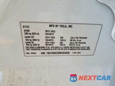 Zdjęcie 13 z 13 samochodu: 2022 TESLA MODEL Y VIN:7SAYGDEE8NF504530 - miniatura