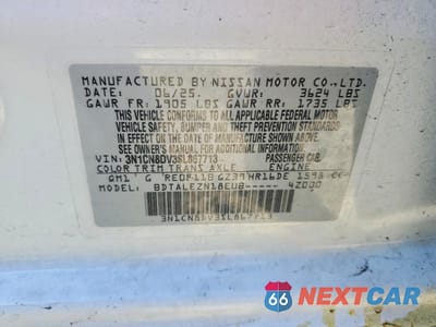 Zdjęcie 12 z 12 samochodu: 2025 NISSAN VERSA S VIN:3N1CN8DV3SL867713 - miniatura