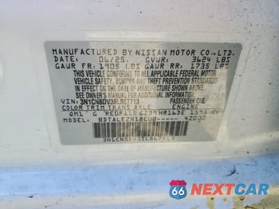 Zdjęcie 12 z 12 samochodu: 2025 NISSAN VERSA S VIN:3N1CN8DV3SL867713 - miniatura