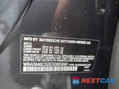 Zdjęcie 12 z 12 samochodu: 2014 BMW 550 IGT VIN:WBA5M6C50ED085990 - miniatura
