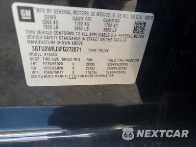 Zdjęcie 12 z 12 samochodu: 2015 GMC SIERRA K1500 DENALI VIN:3GTU2WEJ3FG272871 - miniatura