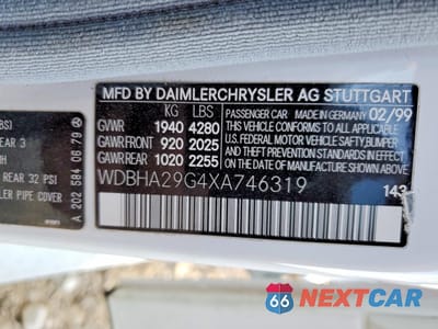 Zdjęcie 12 z 13 samochodu: 1999 MERCEDES-BENZ C 280 VIN:WDBHA29G4XA746319 - miniatura