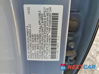 Zdjęcie 12 z 13 samochodu: 2022 HONDA ACCORD SPORT VIN:1HGCV1F30NA088279 - miniatura