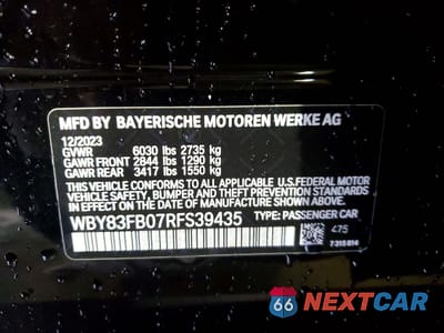 Zdjęcie 13 z 14 samochodu: 2024 BMW I4 XDRIVE 40 VIN:WBY83FB07RFS39435 - miniatura