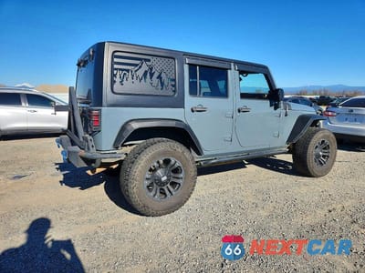 Trzecie zdjęcie samochodu z tyłu: 2014 JEEP WRANGLER UNLIMITED SPORT VIN:1C4BJWDGXEL311800 - miniatura