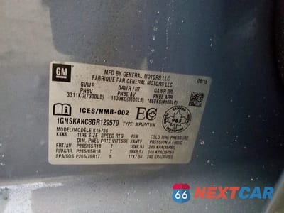 Zdjęcie 14 z 14 samochodu: 2016 CHEVROLET TAHOE K1500 LS VIN:1GNSKAKC8GR129570 - miniatura