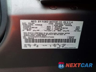 Zdjęcie 12 z 12 samochodu: 2002 FORD F250 SUPER DUTY VIN:1FTNW21F02EC37080 - miniatura