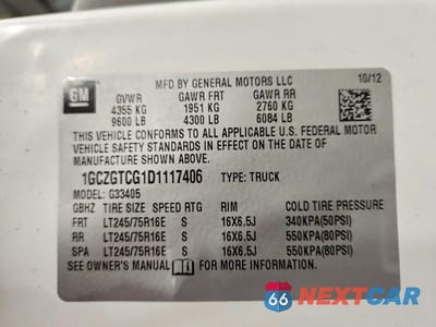 Zdjęcie 13 z 13 samochodu: 2013 CHEVROLET EXPRESS G3500 VIN:1GCZGTCG1D1117406 - miniatura