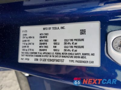 Zdjęcie 13 z 14 samochodu: 2025 TESLA MODEL 3 VIN:5YJ3E1EB4SF940157 - miniatura