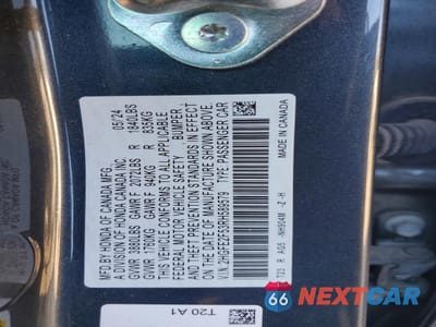 Zdjęcie 12 z 13 samochodu: 2024 HONDA CIVIC SPORT VIN:2HGFE2F53RH589579 - miniatura