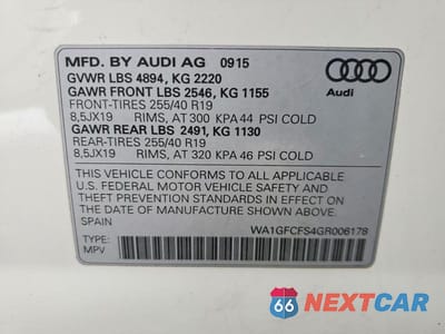 Zdjęcie 14 z 14 samochodu: 2016 AUDI Q3 PRESTIGE VIN:WA1GFCFS4GR006178 - miniatura