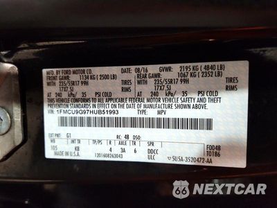 Zdjęcie 13 z 13 samochodu: 2017 FORD ESCAPE SE VIN:1FMCU9G97HUB51993 - miniatura