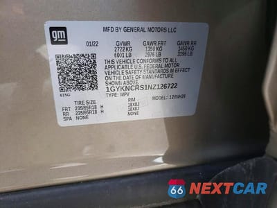 Zdjęcie 13 z 13 samochodu: 2022 CADILLAC XT5 PREMIUM LUXURY VIN:1GYKNCRS1NZ126722 - miniatura