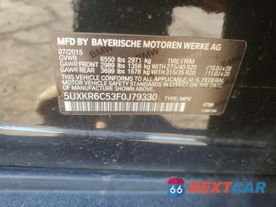 Zdjęcie 13 z 13 samochodu: 2015 BMW X5 XDRIVE50I VIN:5UXKR6C53F0J79330 - miniatura
