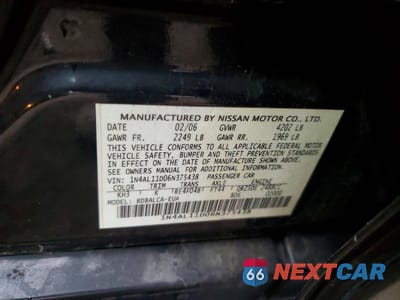 Zdjęcie 12 z 12 samochodu: 2006 NISSAN ALTIMA S VIN:1N4AL11D06N375438 - miniatura