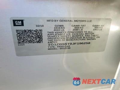 Zdjęcie 12 z 12 samochodu: 2018 CHEVROLET MALIBU LS VIN:1G1ZB5ST0JF196258 - miniatura