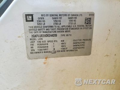 Zdjęcie 12 z 13 samochodu: 2013 GMC TERRAIN SLT VIN:2GKFLUE39D6244209 - miniatura