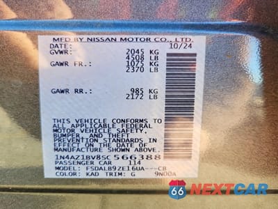 Zdjęcie 13 z 14 samochodu: 2025 NISSAN LEAF S VIN:1N4AZ1BV8SC566388 - miniatura