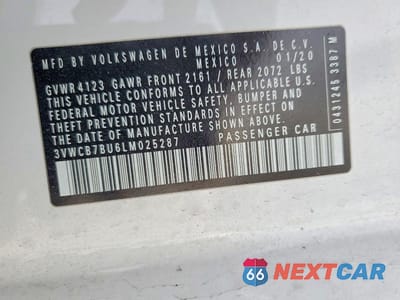 Zdjęcie 13 z 13 samochodu: 2020 VOLKSWAGEN JETTA S VIN:3VWCB7BU6LM025287 - miniatura