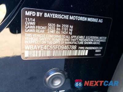 Zdjęcie 12 z 12 samochodu: 2015 BMW 740 LI VIN:WBAYE4C55FD946788 - miniatura