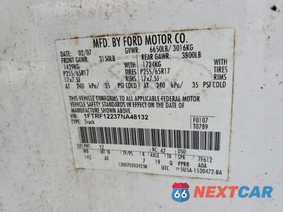 Zdjęcie 12 z 12 samochodu: 2007 FORD F150 SUPER DUTY UTILITY / SERVICE TRUCK VIN:1FTRF12237NA48132 - miniatura