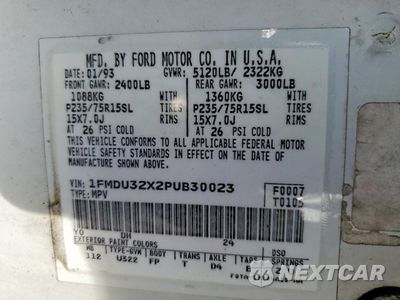 Zdjęcie 14 z 16 samochodu: 1993 FORD EXPLORER VIN:1FMDU32X2PUB30023 - miniatura