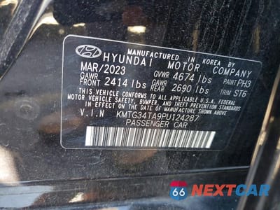 Zdjęcie 12 z 12 samochodu: 2023 GENESIS G70 BASE VIN:KMTG34TA9PU124287 - miniatura