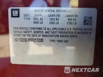 Zdjęcie 12 z 13 samochodu: 2015 CHEVROLET MALIBU 1LT VIN:1G11C5SL8FF217228 - miniatura