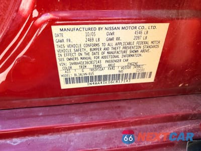 Zdjęcie 12 z 12 samochodu: 2006 NISSAN MAXIMA SE VIN:1N4BA41E16C817143 - miniatura
