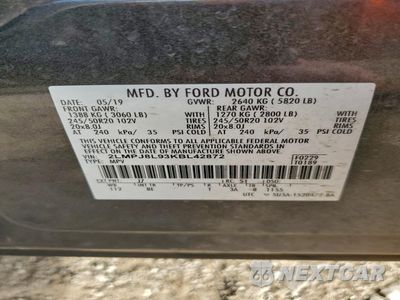 Zdjęcie 13 z 15 samochodu: 2019 LINCOLN NAUTILUS RESERVE VIN:2LMPJ8L93KBL42872 - miniatura