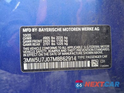 Zdjęcie 12 z 12 samochodu: 2021 BMW M340I VIN:3MW5U7J07M8B62914 - miniatura