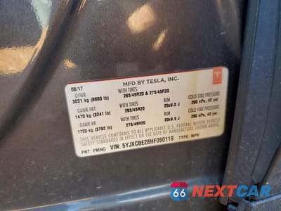 Zdjęcie 12 z 12 samochodu: 2017 TESLA MODEL X VIN:5YJXCBE28HF050119 - miniatura