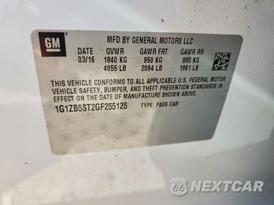 Zdjęcie 12 z 12 samochodu: 2016 CHEVROLET MALIBU LS VIN:1G1ZB5ST2GF255125 - miniatura