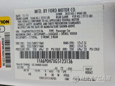 Zdjęcie 12 z 12 samochodu: 2016 FORD FUSION SE VIN:1FA6P0H7XG5123136 - miniatura