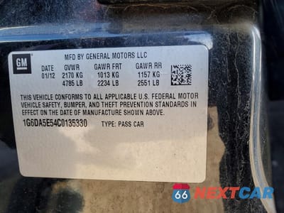 Zdjęcie 12 z 13 samochodu: 2012 CADILLAC CTS VIN:1G6DA5E54C0135330 - miniatura