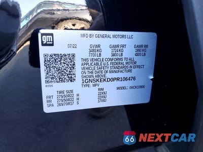 Zdjęcie 14 z 15 samochodu: 2023 CHEVROLET SUBURBAN K1500 RST VIN:1GNSKEKD0PR106476 - miniatura