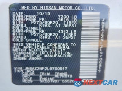 Zdjęcie 14 z 14 samochodu: 2020 INFINITI QX80 LUXE VIN:JN8AZ2NF2L9700917 - miniatura