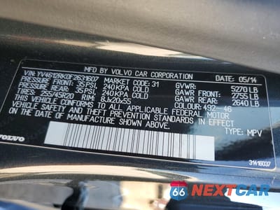 Zdjęcie 13 z 13 samochodu: 2015 VOLVO XC60 T5 PREMIER VIN:YV4612RK0F2631607 - miniatura