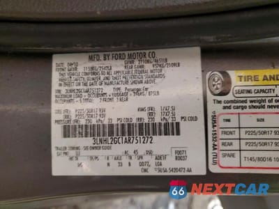 Zdjęcie 12 z 13 samochodu: 2010 LINCOLN MKZ VIN:3LNHL2GC1AR751272 - miniatura