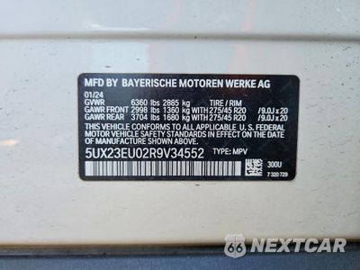 Zdjęcie 13 z 13 samochodu: 2024 BMW X5 XDRIVE40I VIN:5UX23EU02R9V34552 - miniatura