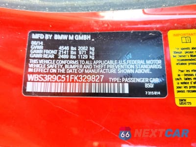 Zdjęcie 12 z 12 samochodu: 2015 BMW M4 VIN:WBS3R9C51FK329827 - miniatura