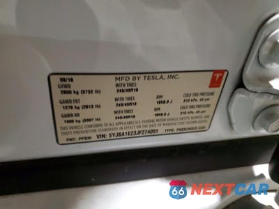 Zdjęcie 12 z 12 samochodu: 2018 TESLA MODEL S VIN:5YJSA1E23JF274091 - miniatura