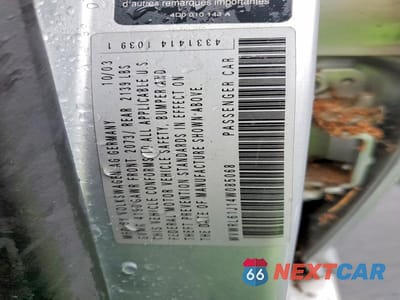 Zdjęcie 13 z 13 samochodu: 2004 VOLKSWAGEN JETTA GL VIN:WVWRL61J14W085068 - miniatura