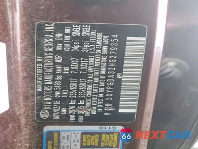 Zdjęcie 13 z 13 samochodu: 2017 KIA SORENTO LX VIN:5XYPGDA32HG279354 - miniatura