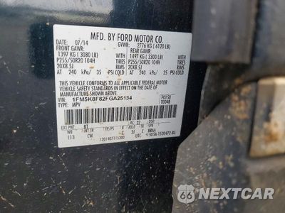 Zdjęcie 14 z 14 samochodu: 2015 FORD EXPLORER LIMITED VIN:1FM5K8F82FGA25134 - miniatura