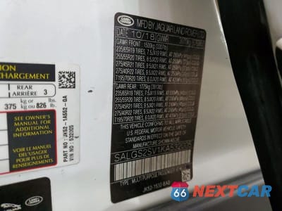 Zdjęcie 13 z 13 samochodu: 2019 LAND ROVER RANGE ROVER HSE VIN:SALGS2SV1KA532005 - miniatura